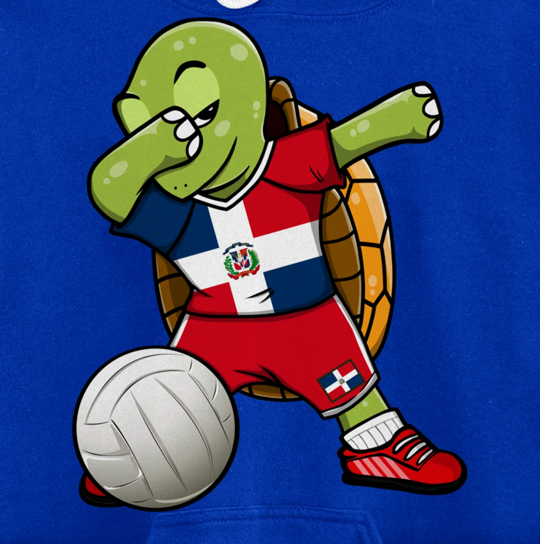 Dabbing Turtle Dominican Republic Volleyball Fan Jersey Flag Pullover Hoodie