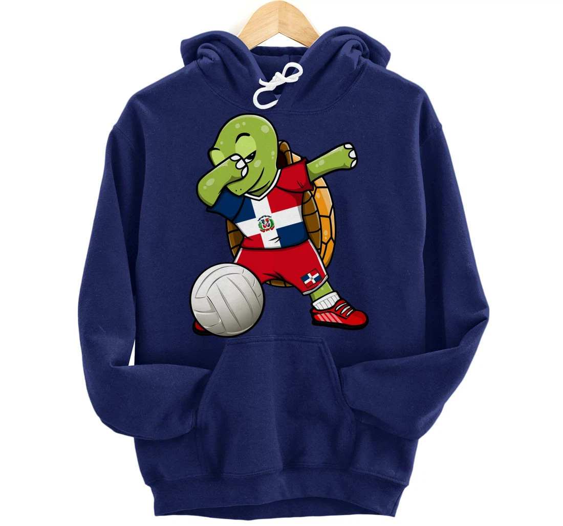 Dabbing Turtle Dominican Republic Volleyball Fan Jersey Flag Pullover Hoodie