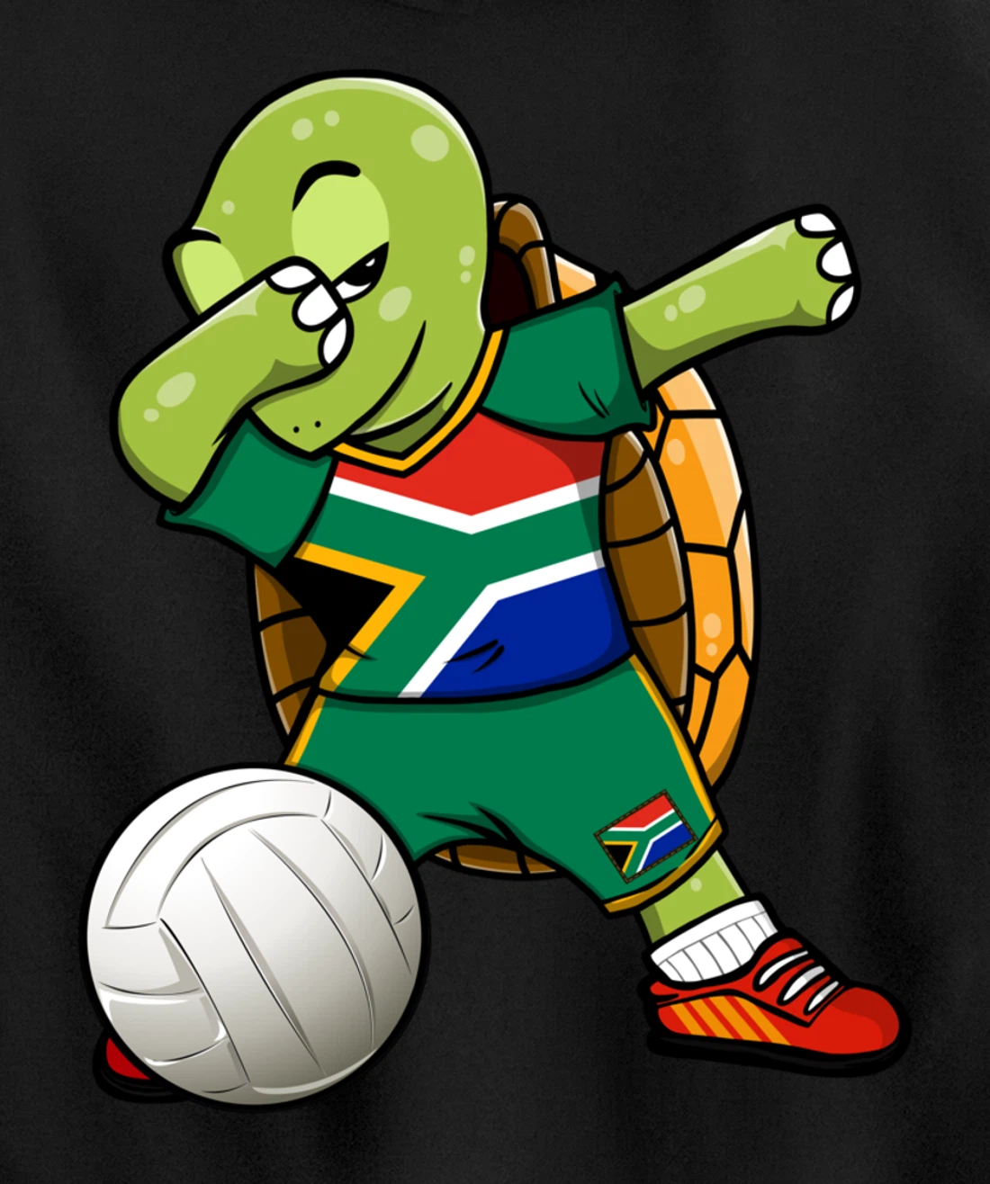 Dabbing Turtle South Africa Volleyball Fan Jersey Sport Flag Pullover Hoodie