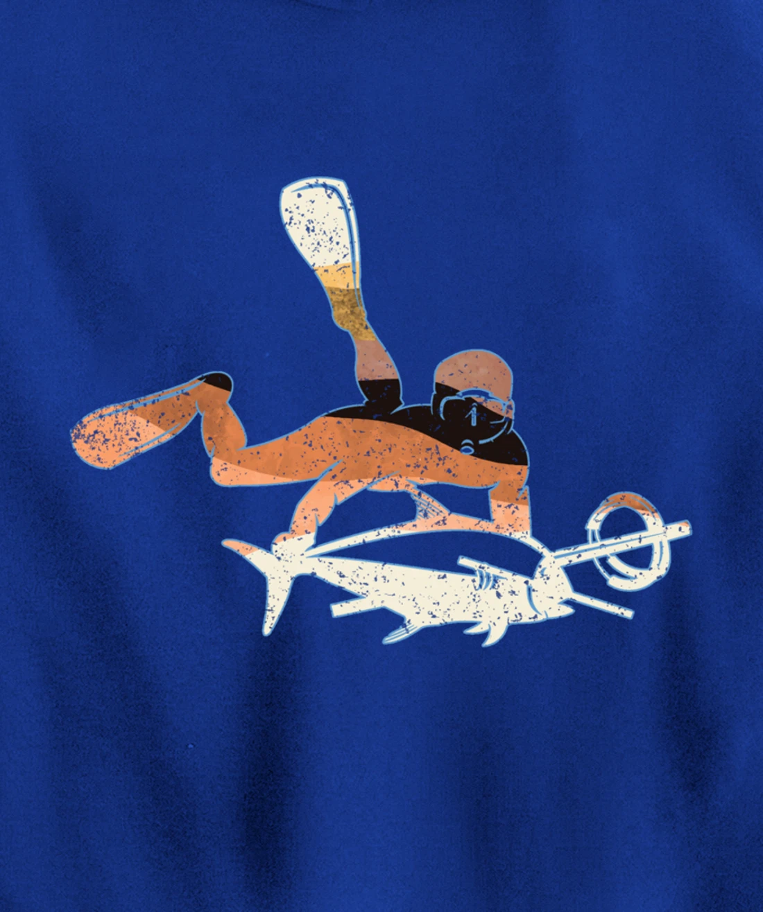 Retro Freediving Scuba Diving Snorkeling Spearfishing Pullover Hoodie