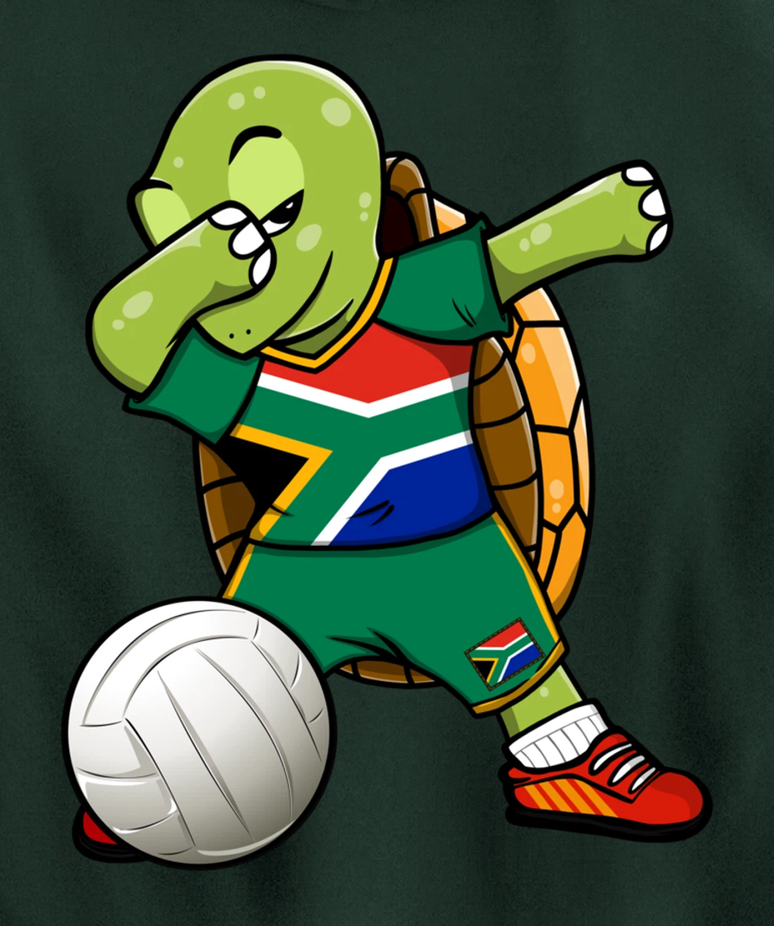 Dabbing Turtle South Africa Volleyball Fan Jersey Sport Flag Pullover Hoodie