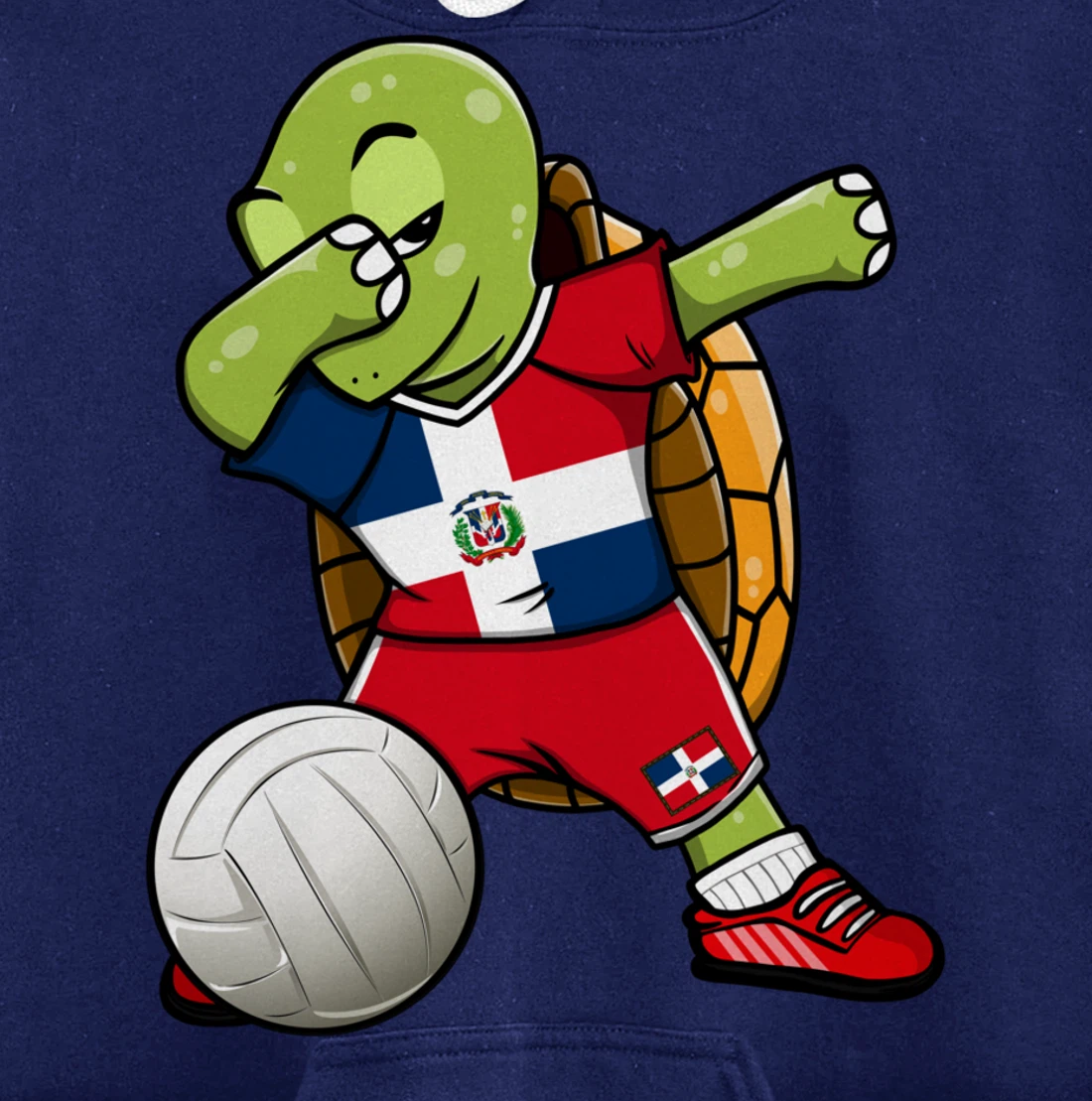 Dabbing Turtle Dominican Republic Volleyball Fan Jersey Flag Pullover Hoodie