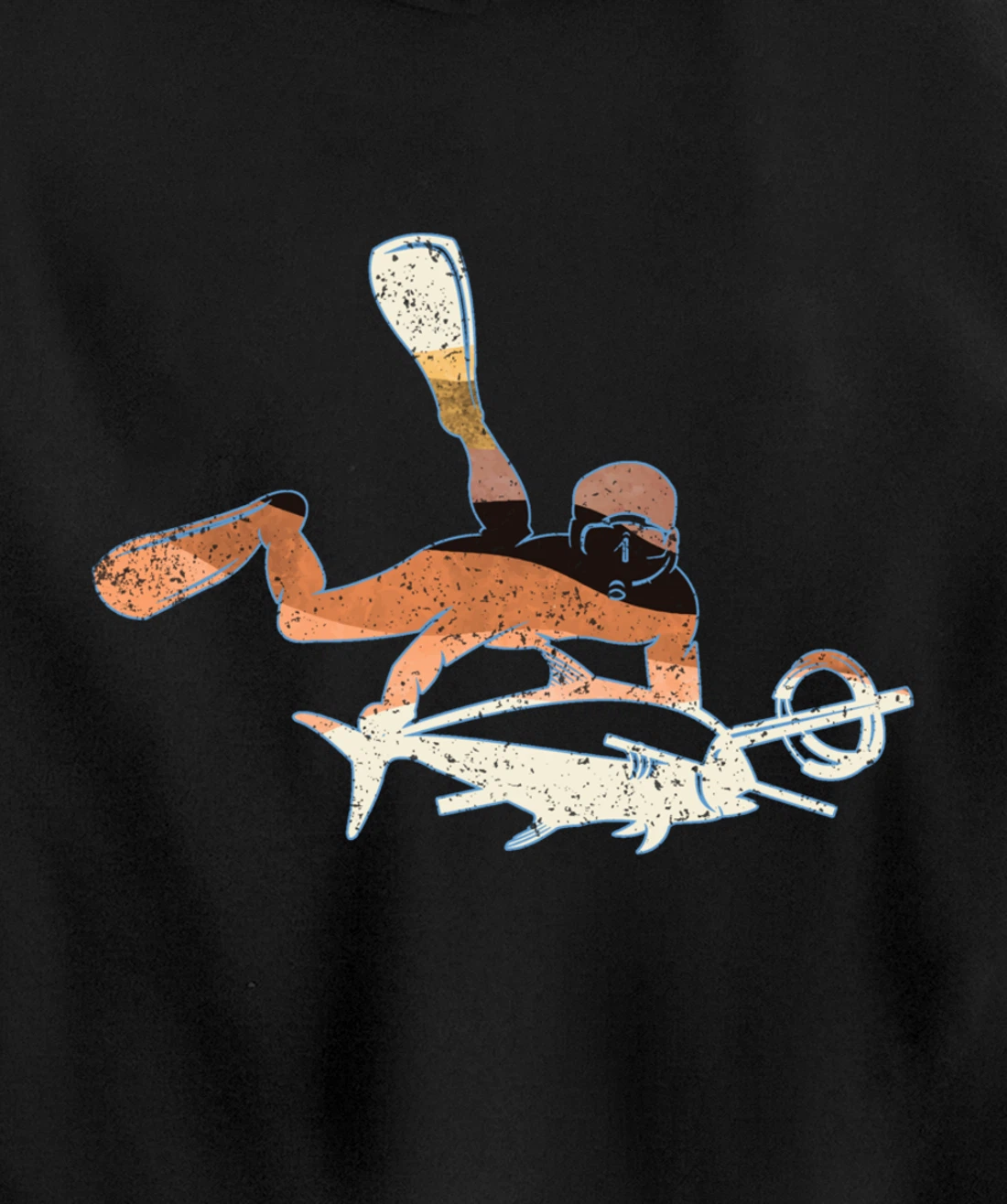 Retro Freediving Scuba Diving Snorkeling Spearfishing Pullover Hoodie