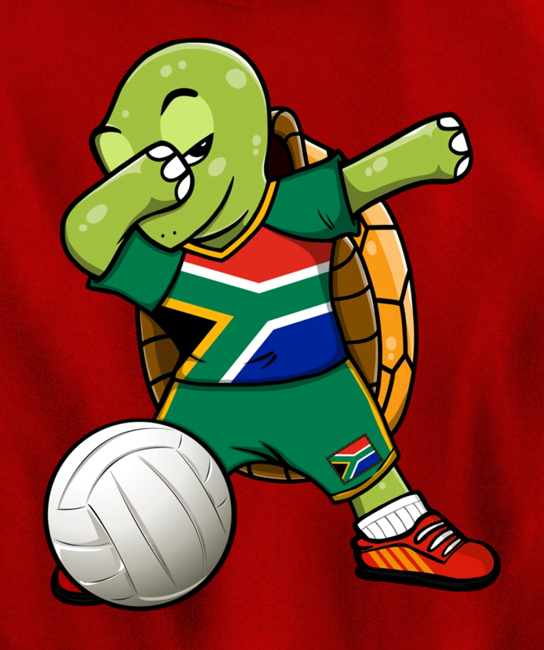 Dabbing Turtle South Africa Volleyball Fan Jersey Sport Flag Pullover Hoodie