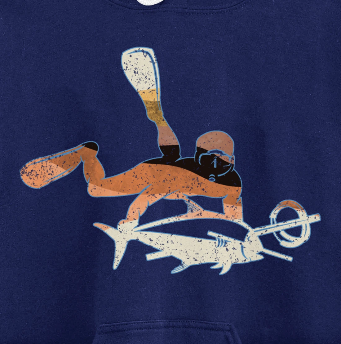 Retro Freediving Scuba Diving Snorkeling Spearfishing Pullover Hoodie