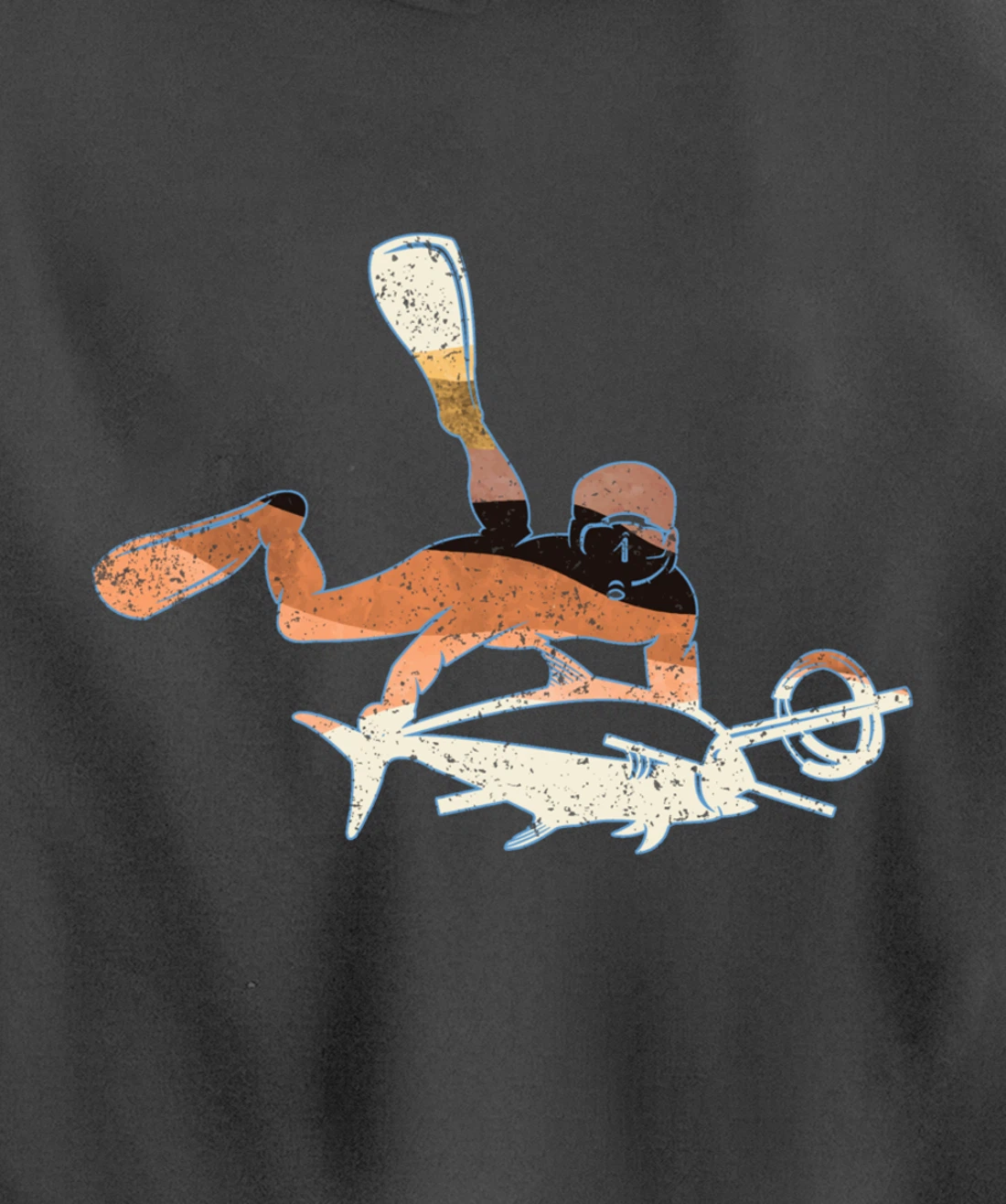 Retro Freediving Scuba Diving Snorkeling Spearfishing Pullover Hoodie