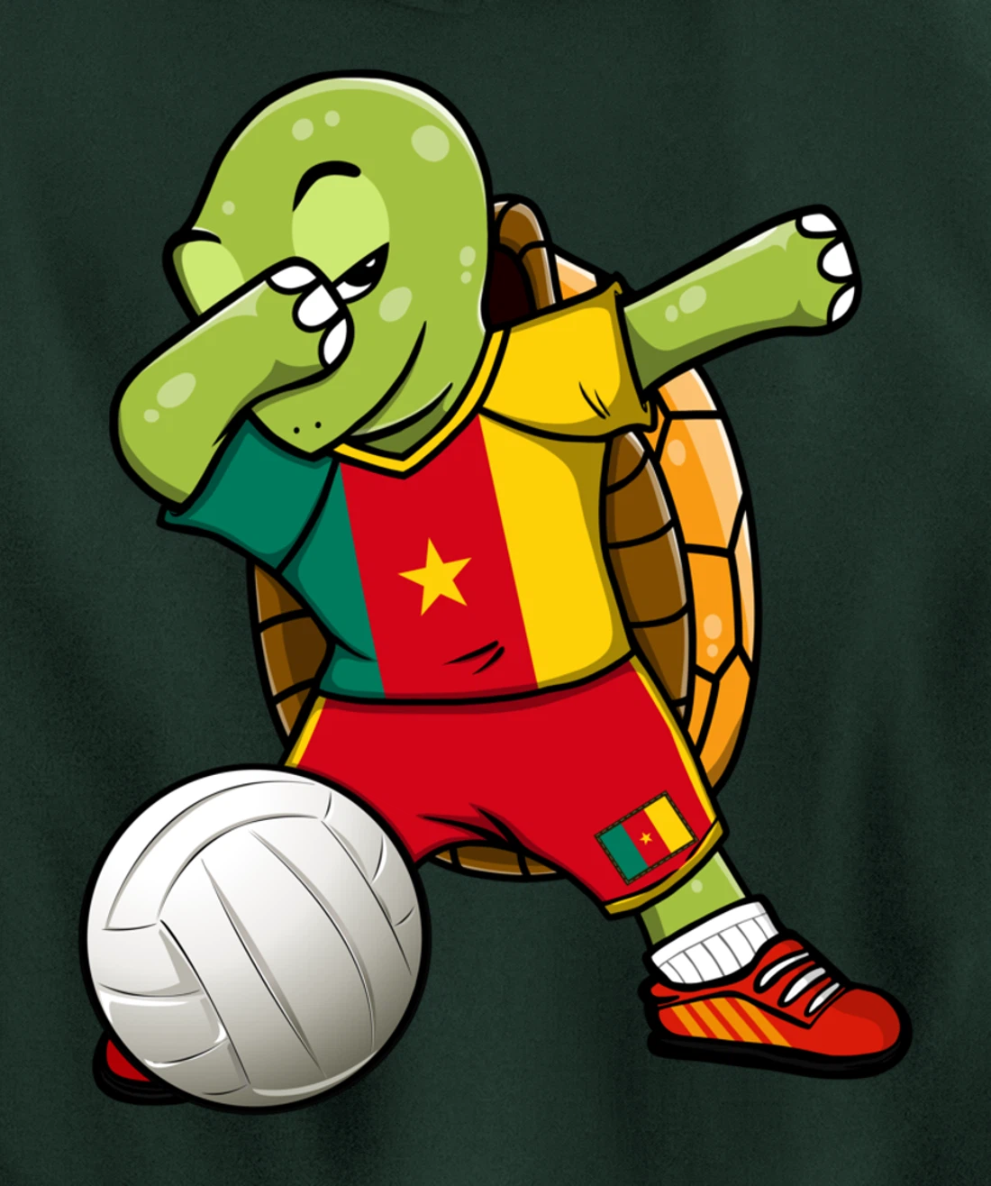 Dabbing Turtle Cameroon Volleyball Fans Jersey Sport Flag Pullover Hoodie