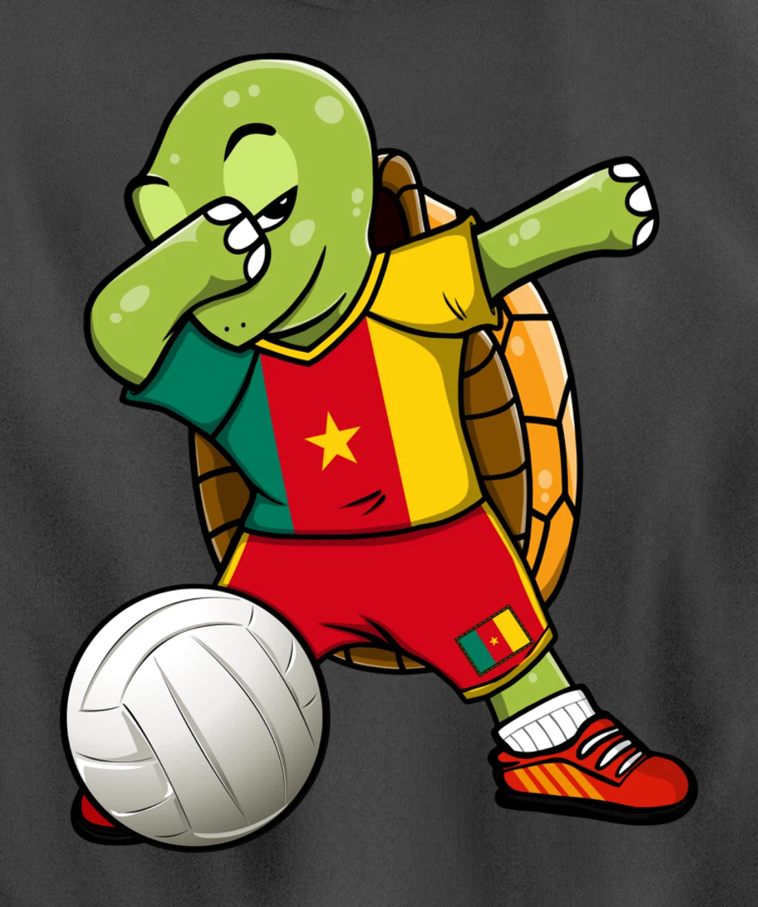 Dabbing Turtle Cameroon Volleyball Fans Jersey Sport Flag Pullover Hoodie