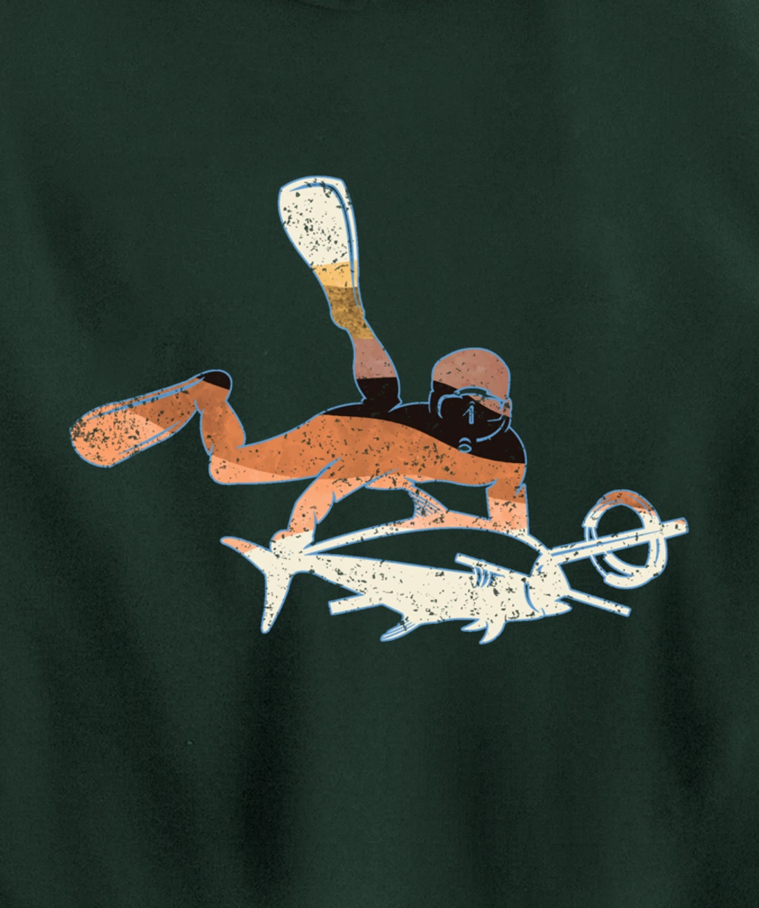 Retro Freediving Scuba Diving Snorkeling Spearfishing Pullover Hoodie