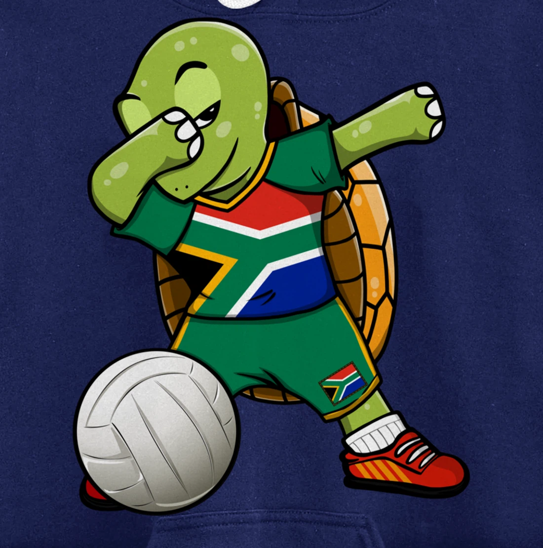 Dabbing Turtle South Africa Volleyball Fan Jersey Sport Flag Pullover Hoodie