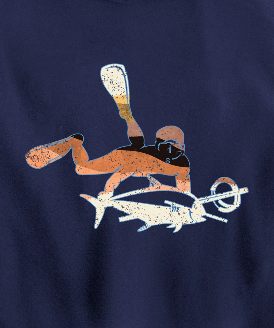 Retro Freediving Scuba Diving Snorkeling Spearfishing Pullover Hoodie