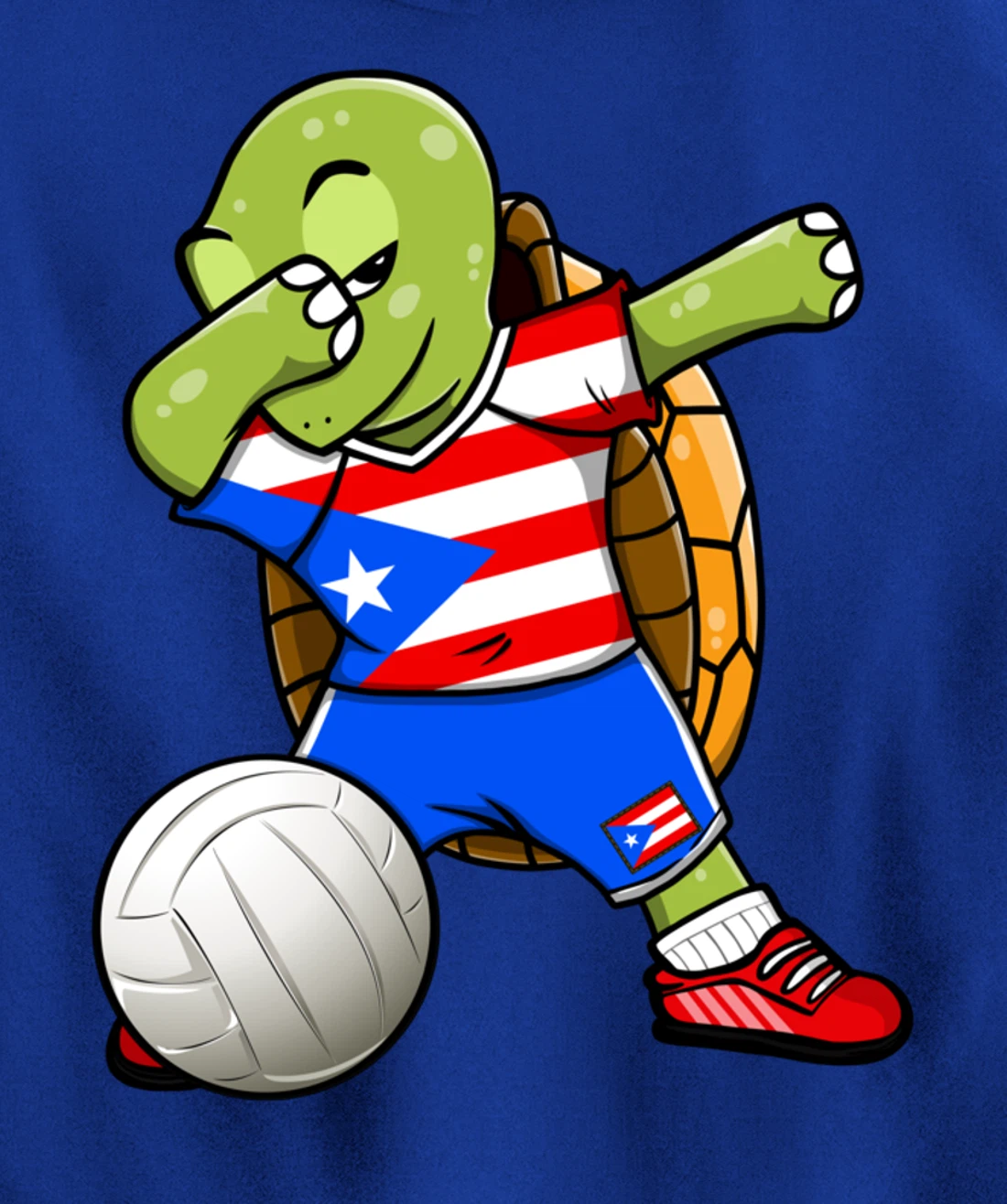 Dabbing Turtle Puerto Rico Volleyball Fans Jersey Sport Flag Pullover Hoodie
