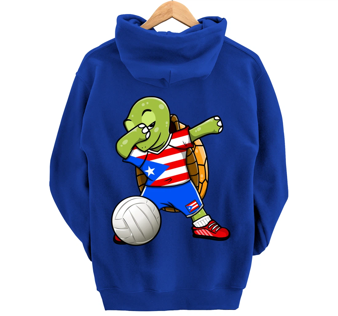 Dabbing Turtle Puerto Rico Volleyball Fans Jersey Sport Flag Pullover Hoodie