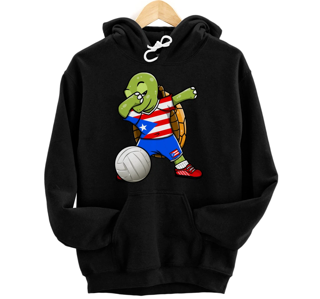 Dabbing Turtle Puerto Rico Volleyball Fans Jersey Sport Flag Pullover Hoodie
