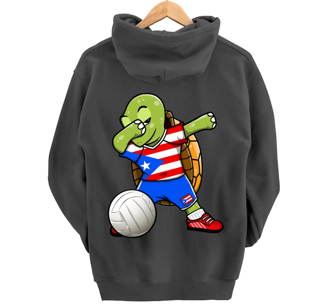 Dabbing Turtle Puerto Rico Volleyball Fans Jersey Sport Flag Pullover Hoodie