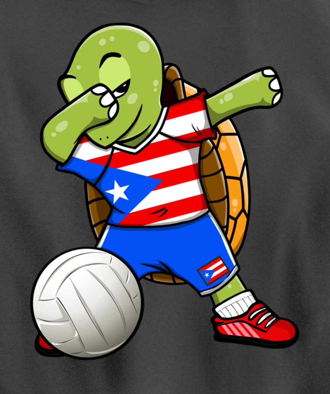 Dabbing Turtle Puerto Rico Volleyball Fans Jersey Sport Flag Pullover Hoodie
