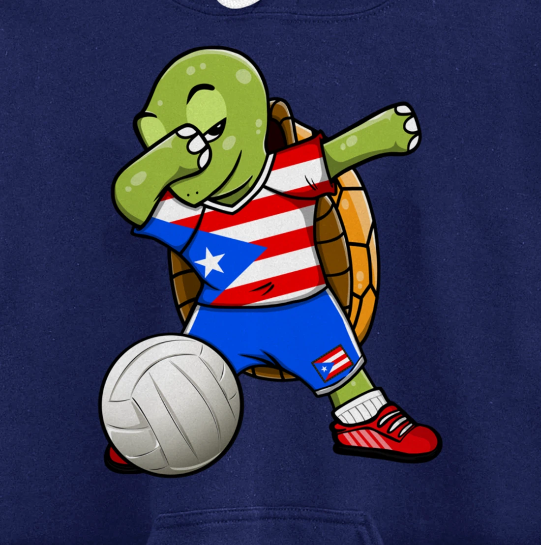 Dabbing Turtle Puerto Rico Volleyball Fans Jersey Sport Flag Pullover Hoodie