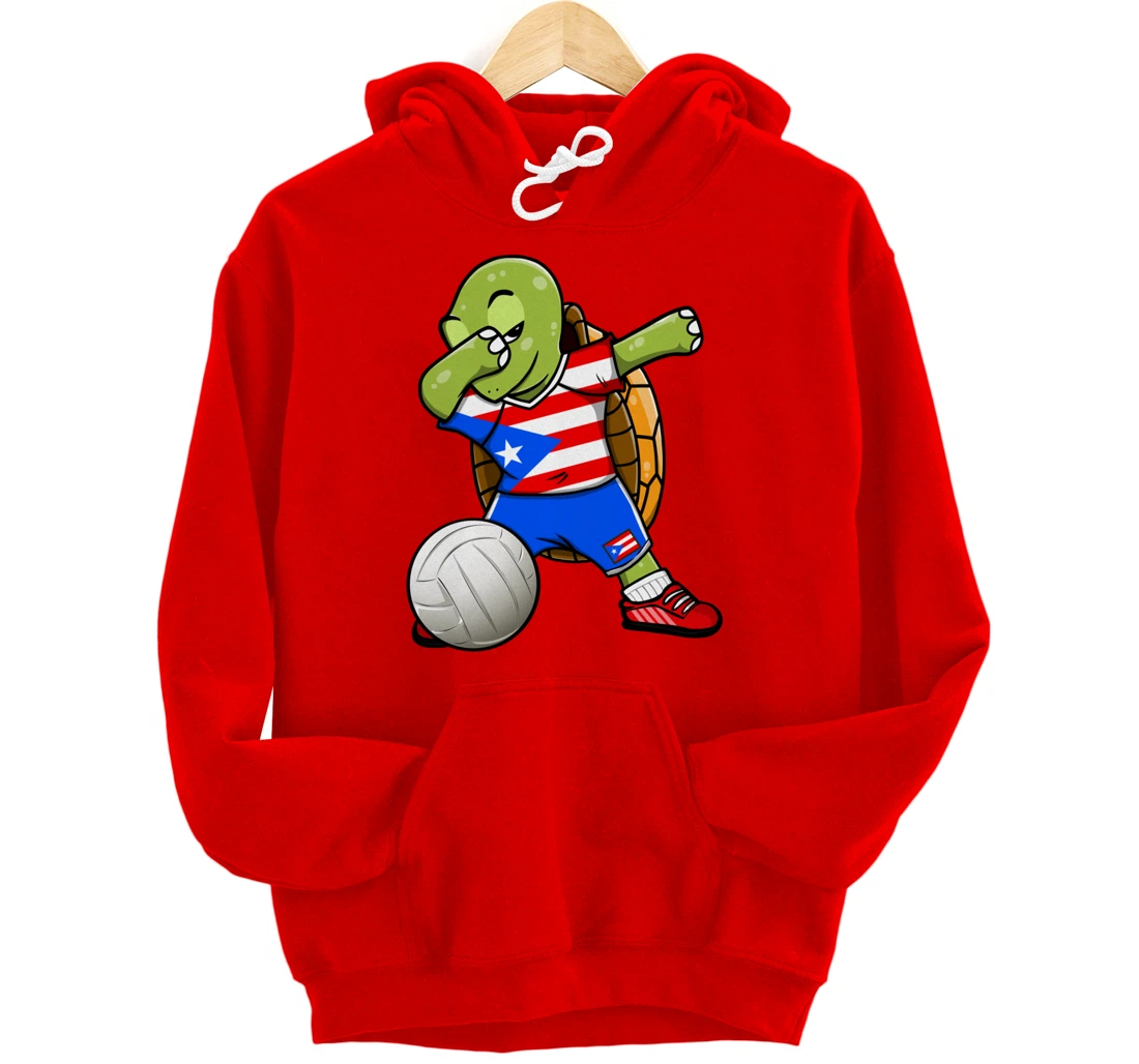 Dabbing Turtle Puerto Rico Volleyball Fans Jersey Sport Flag Pullover Hoodie