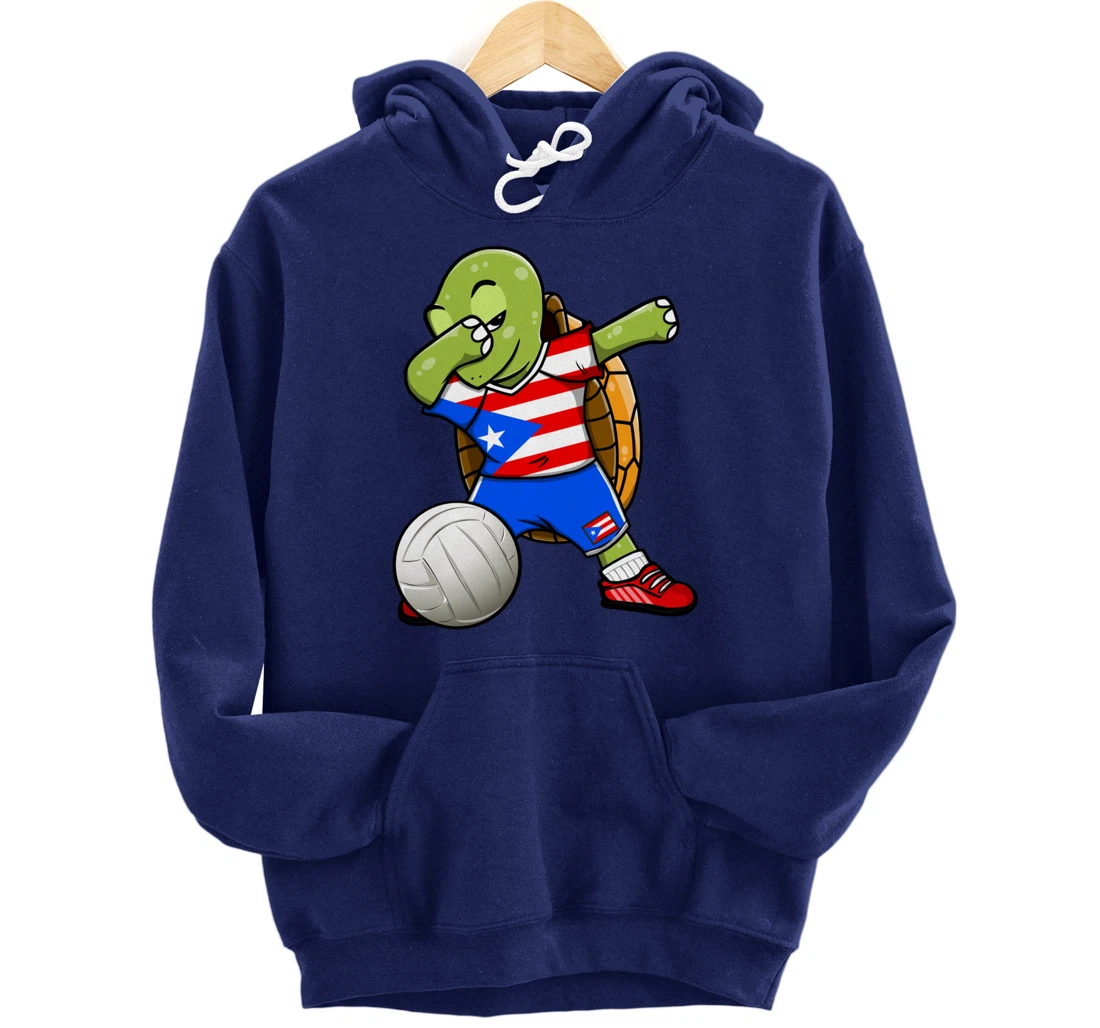 Dabbing Turtle Puerto Rico Volleyball Fans Jersey Sport Flag Pullover Hoodie