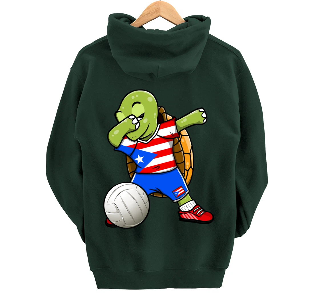 Dabbing Turtle Puerto Rico Volleyball Fans Jersey Sport Flag Pullover Hoodie