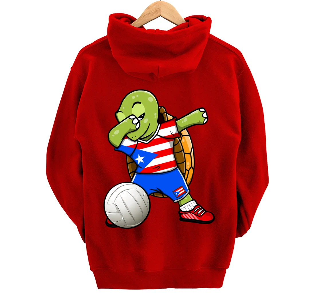 Dabbing Turtle Puerto Rico Volleyball Fans Jersey Sport Flag Pullover Hoodie