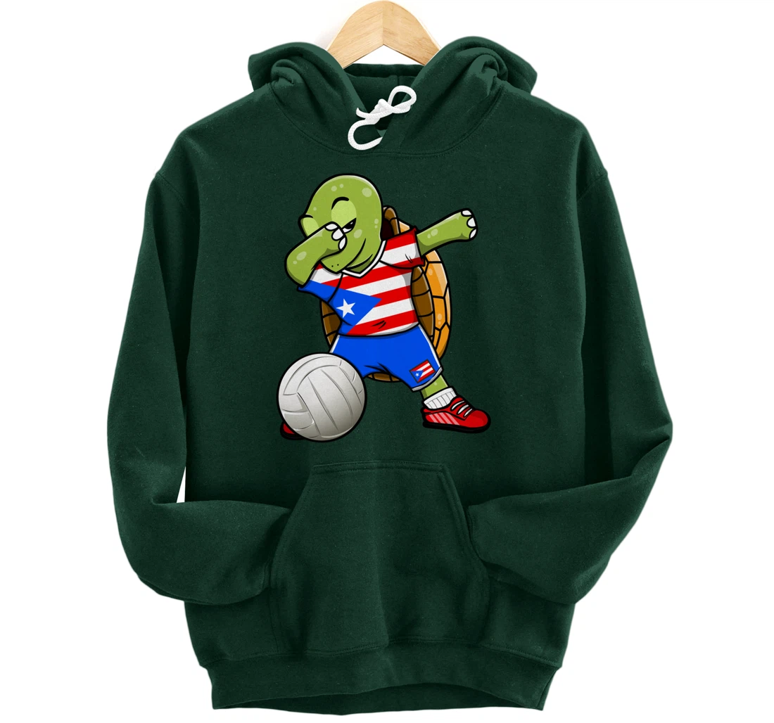 Dabbing Turtle Puerto Rico Volleyball Fans Jersey Sport Flag Pullover Hoodie