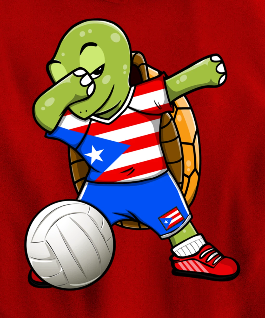 Dabbing Turtle Puerto Rico Volleyball Fans Jersey Sport Flag Pullover Hoodie