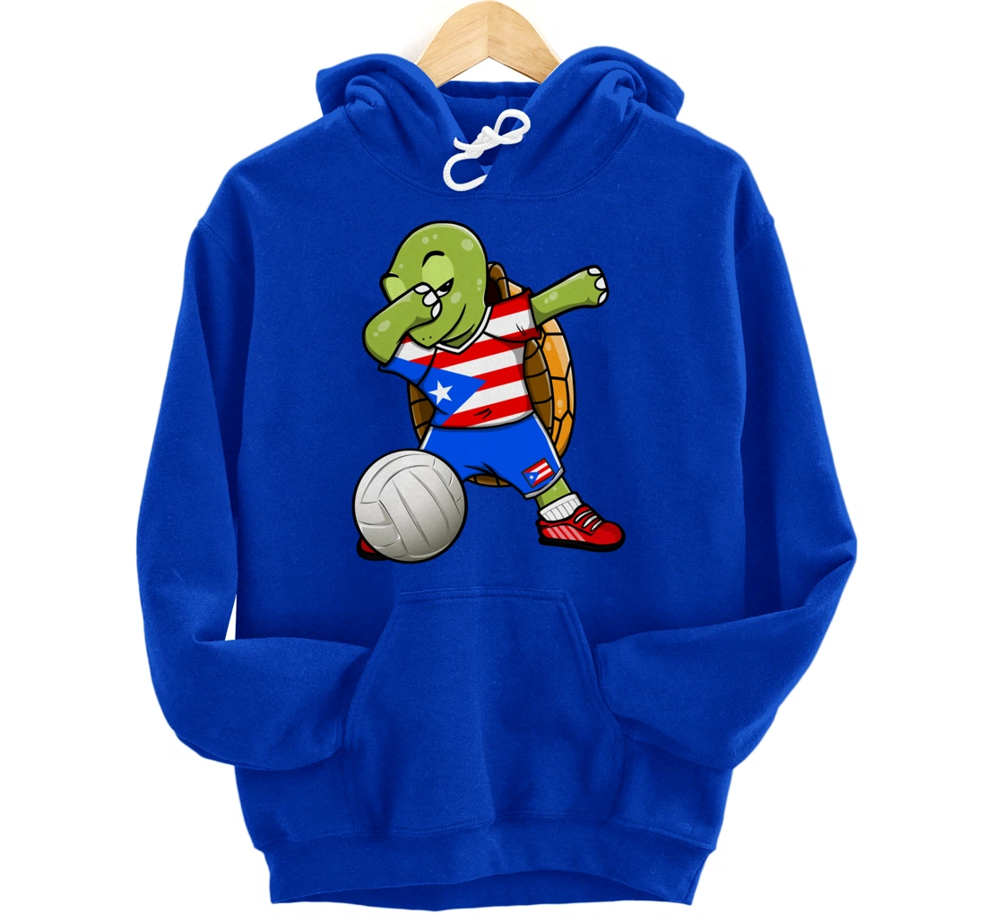 Dabbing Turtle Puerto Rico Volleyball Fans Jersey Sport Flag Pullover Hoodie