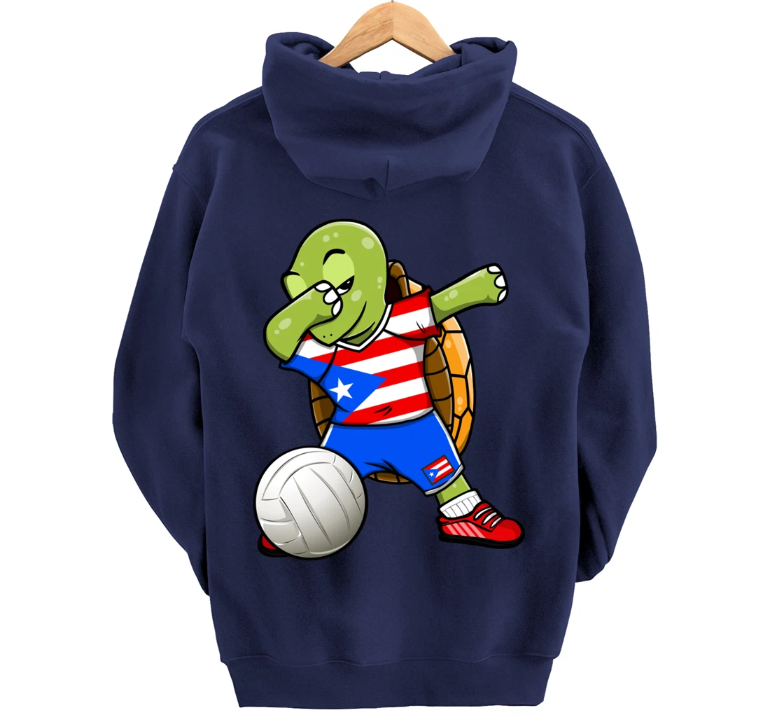 Dabbing Turtle Puerto Rico Volleyball Fans Jersey Sport Flag Pullover Hoodie