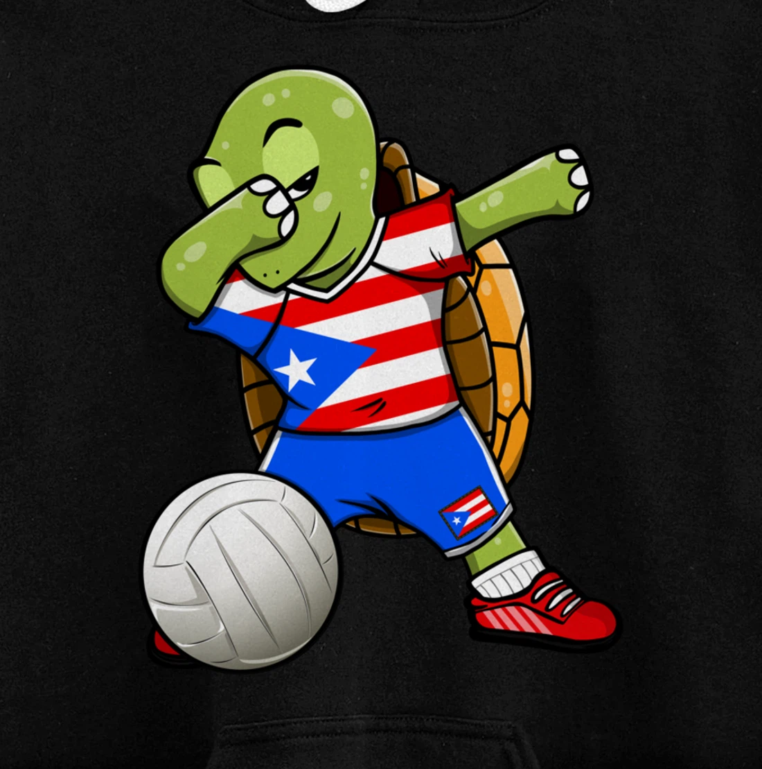 Dabbing Turtle Puerto Rico Volleyball Fans Jersey Sport Flag Pullover Hoodie