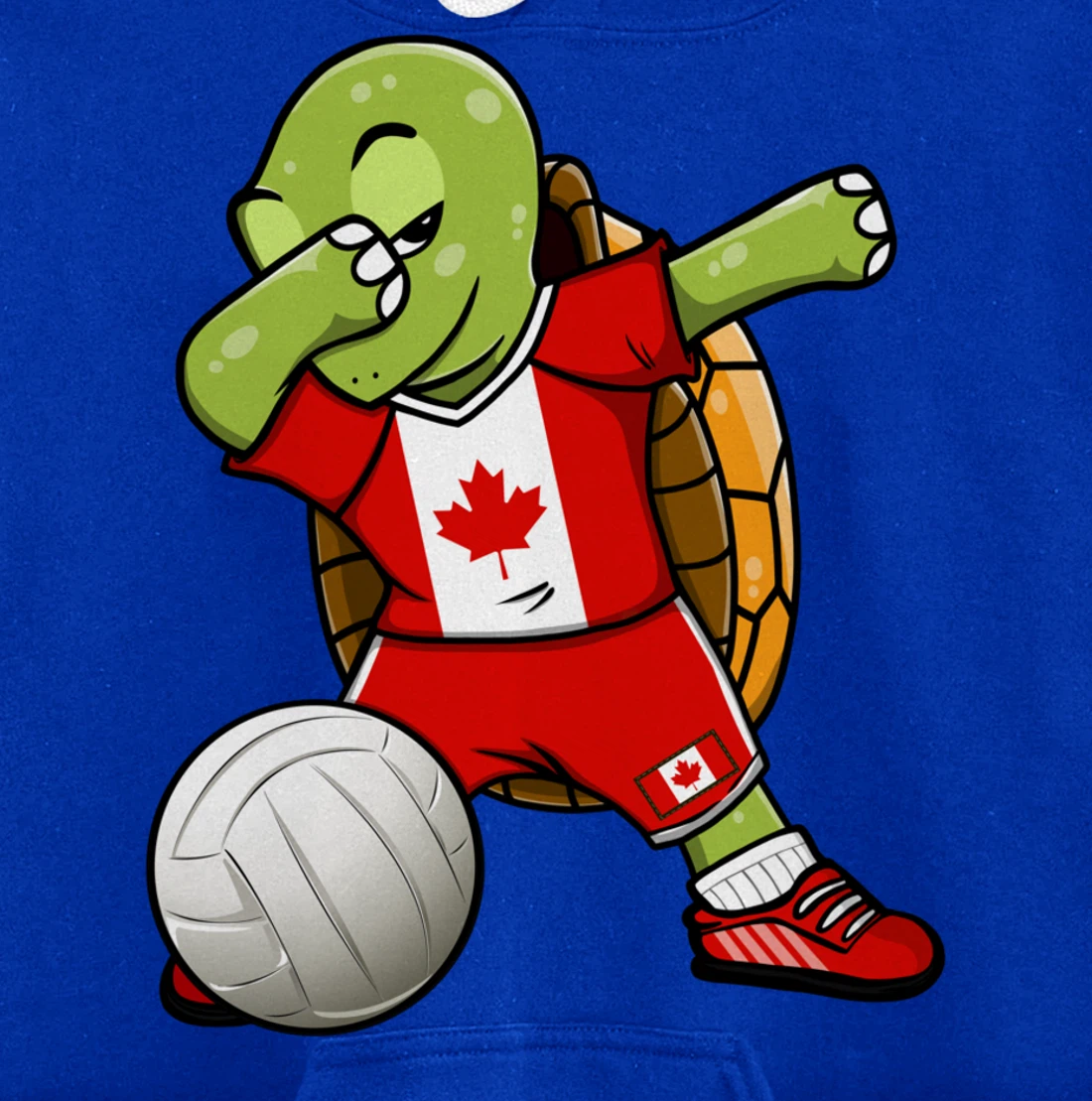 Dabbing Turtle Canada Volleyball Fans Jersey Canadian Flag Pullover Hoodie