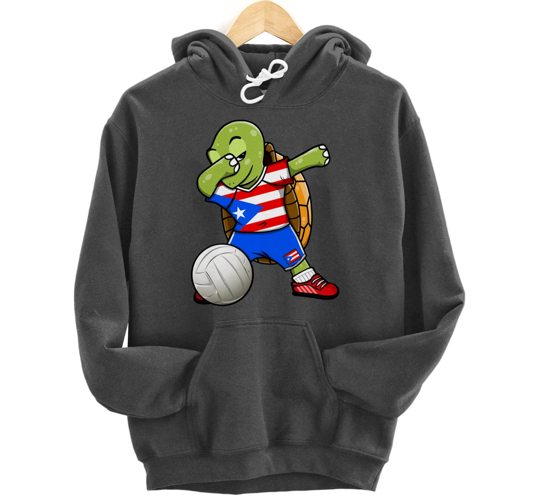 Dabbing Turtle Puerto Rico Volleyball Fans Jersey Sport Flag Pullover Hoodie