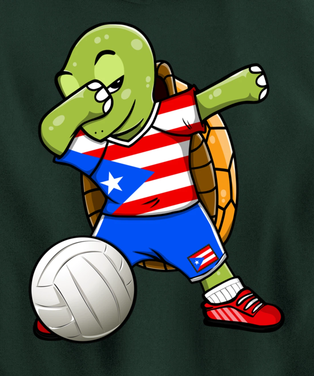 Dabbing Turtle Puerto Rico Volleyball Fans Jersey Sport Flag Pullover Hoodie