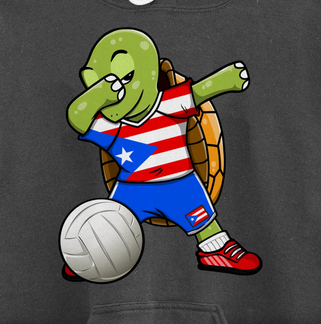 Dabbing Turtle Puerto Rico Volleyball Fans Jersey Sport Flag Pullover Hoodie
