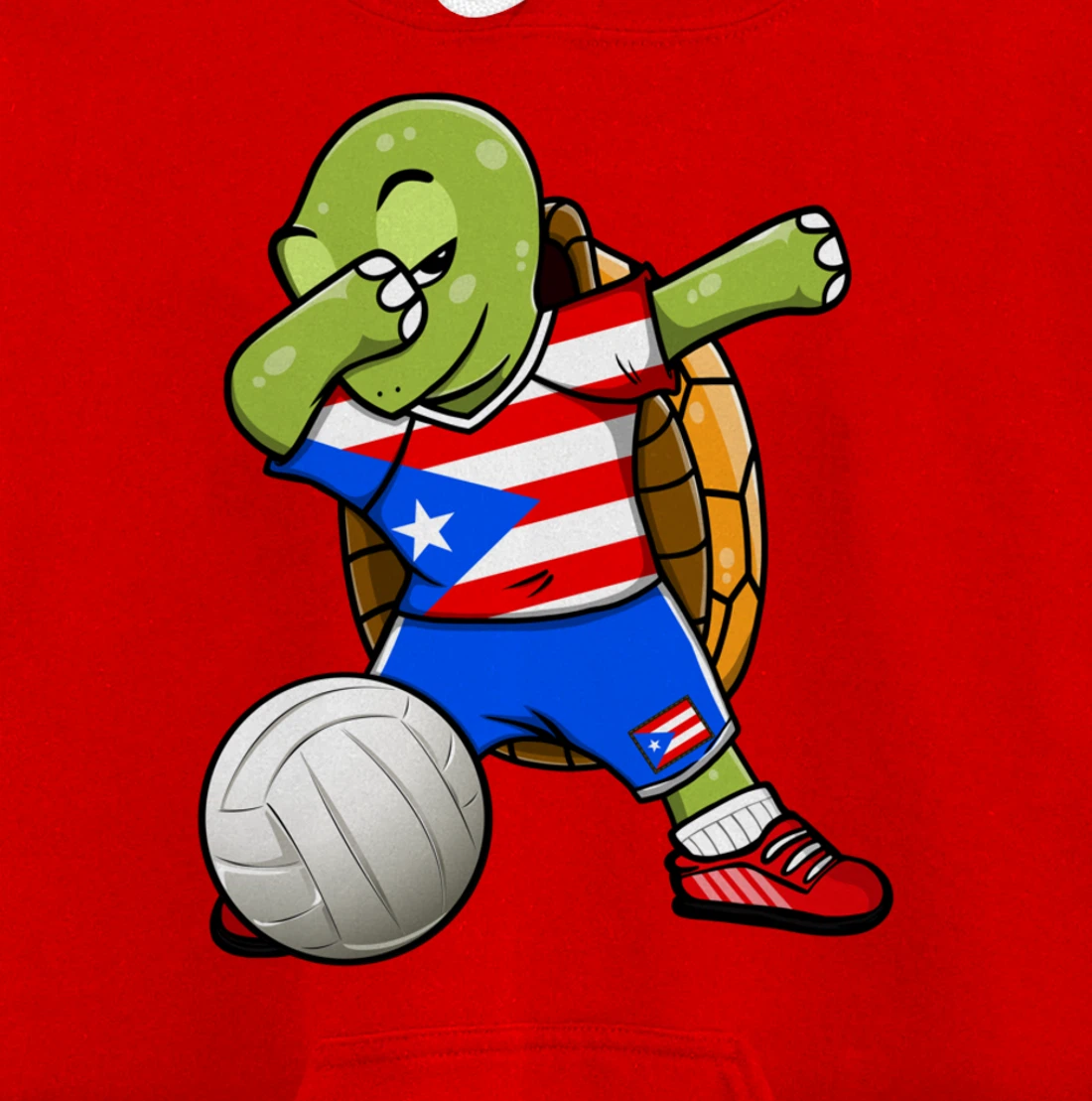 Dabbing Turtle Puerto Rico Volleyball Fans Jersey Sport Flag Pullover Hoodie