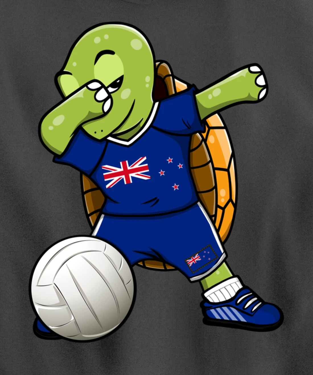 Dabbing Turtle New Zealand Volleyball Fans Jersey Sport Flag Pullover Hoodie