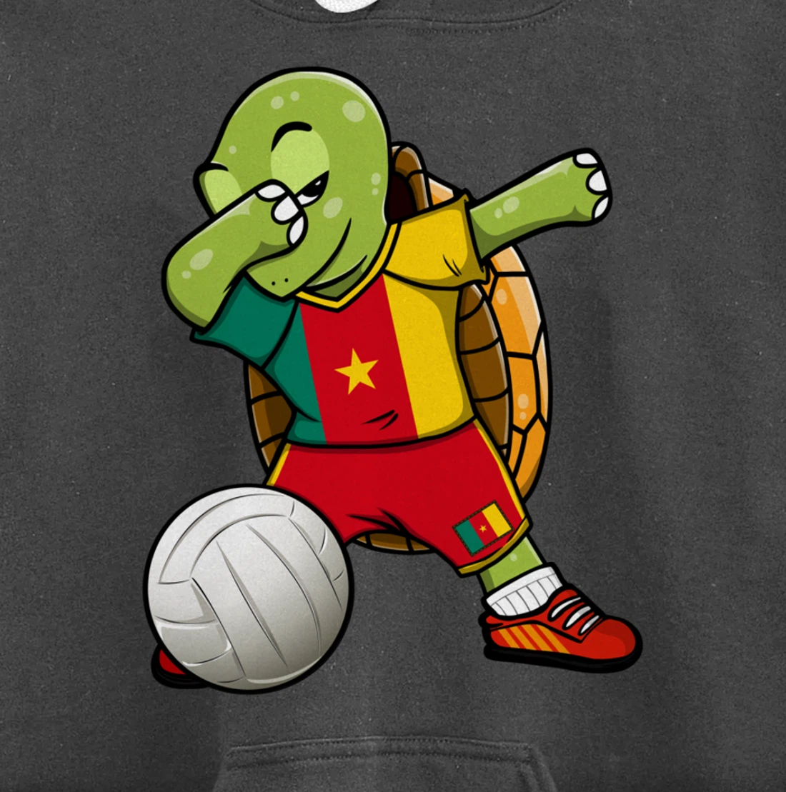 Dabbing Turtle Cameroon Volleyball Fans Jersey Sport Flag Pullover Hoodie