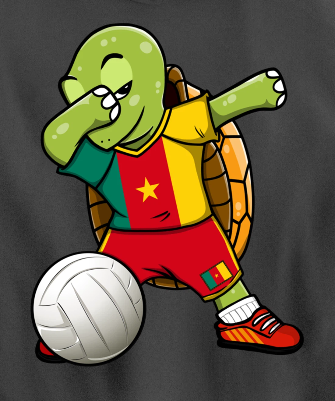 Dabbing Turtle Cameroon Volleyball Fans Jersey Sport Flag Pullover Hoodie