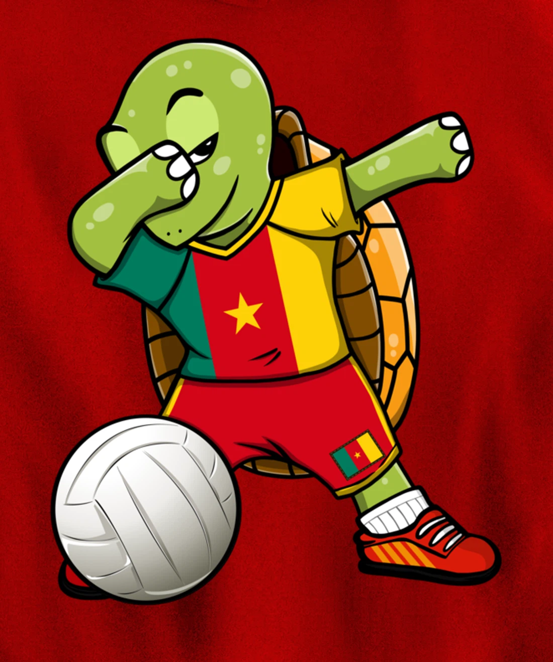 Dabbing Turtle Cameroon Volleyball Fans Jersey Sport Flag Pullover Hoodie