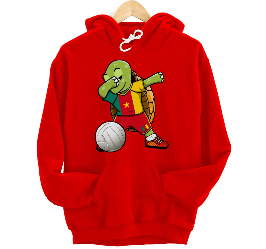 Dabbing Turtle Cameroon Volleyball Fans Jersey Sport Flag Pullover Hoodie