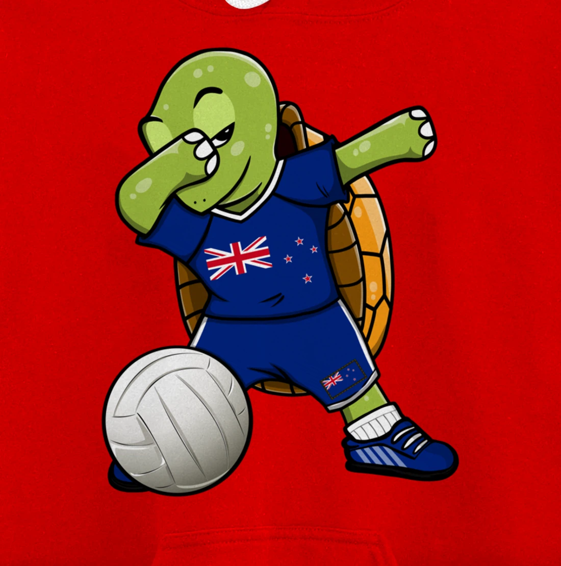 Dabbing Turtle New Zealand Volleyball Fans Jersey Sport Flag Pullover Hoodie