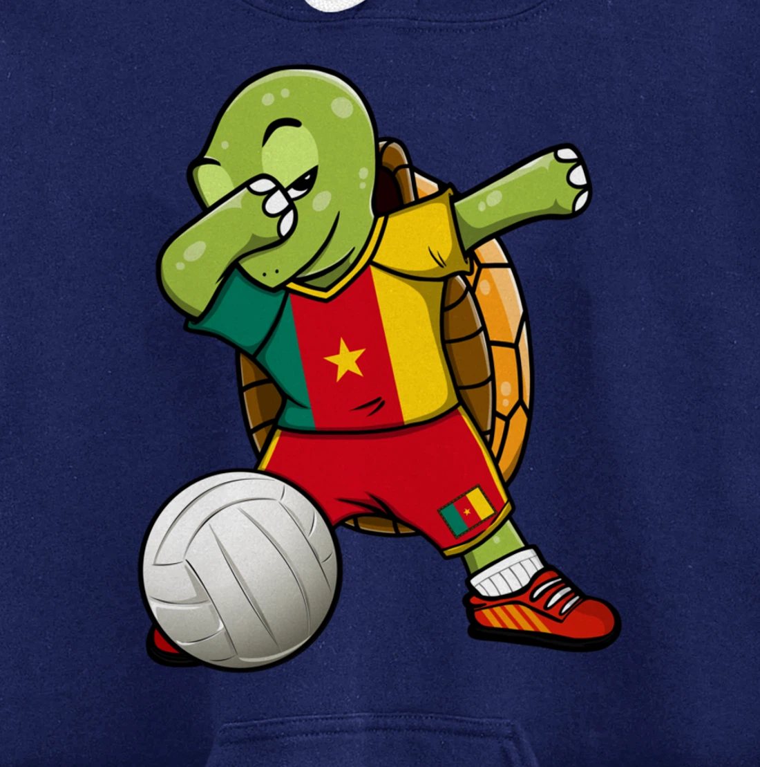 Dabbing Turtle Cameroon Volleyball Fans Jersey Sport Flag Pullover Hoodie