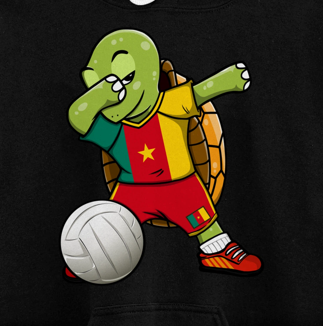 Dabbing Turtle Cameroon Volleyball Fans Jersey Sport Flag Pullover Hoodie