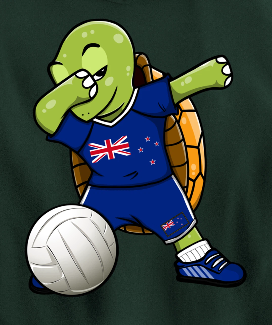 Dabbing Turtle New Zealand Volleyball Fans Jersey Sport Flag Pullover Hoodie