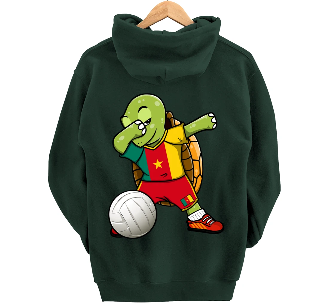 Dabbing Turtle Cameroon Volleyball Fans Jersey Sport Flag Pullover Hoodie