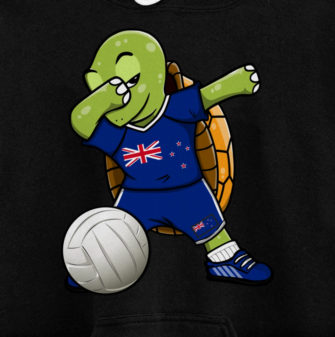 Dabbing Turtle New Zealand Volleyball Fans Jersey Sport Flag Pullover Hoodie