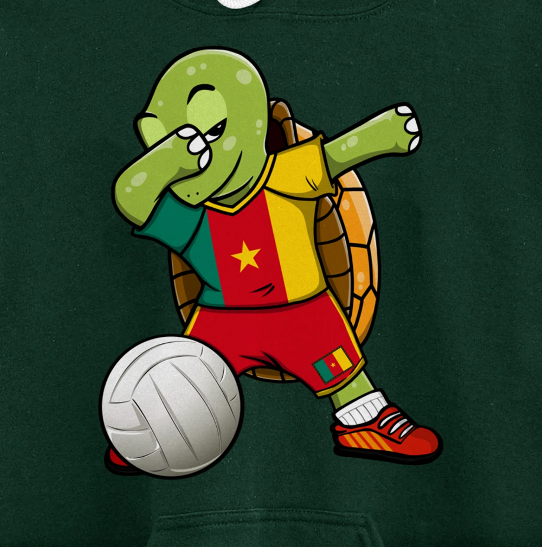 Dabbing Turtle Cameroon Volleyball Fans Jersey Sport Flag Pullover Hoodie
