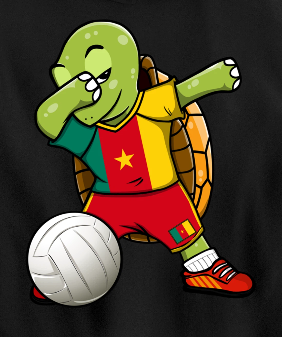 Dabbing Turtle Cameroon Volleyball Fans Jersey Sport Flag Pullover Hoodie