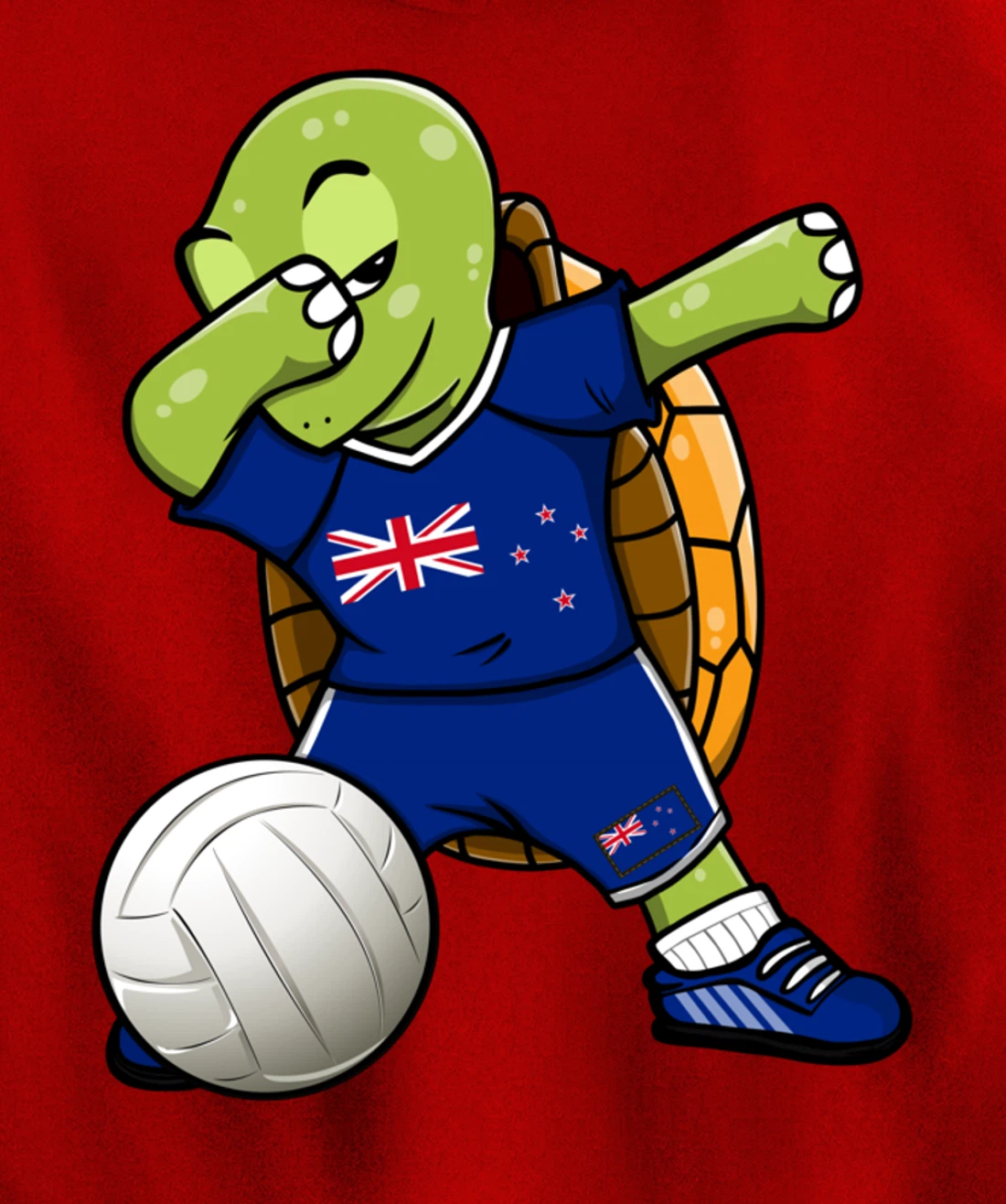 Dabbing Turtle New Zealand Volleyball Fans Jersey Sport Flag Pullover Hoodie