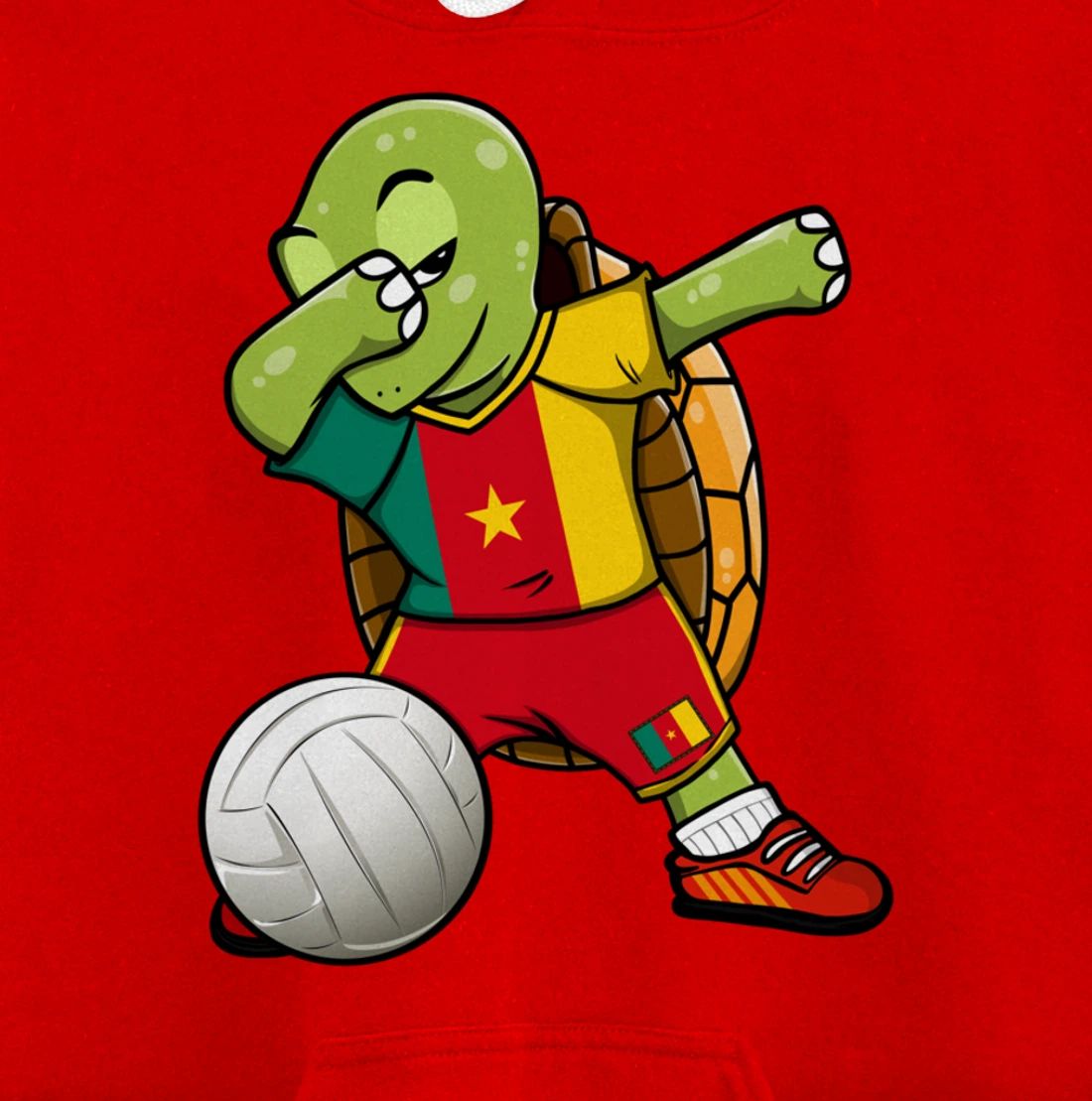 Dabbing Turtle Cameroon Volleyball Fans Jersey Sport Flag Pullover Hoodie